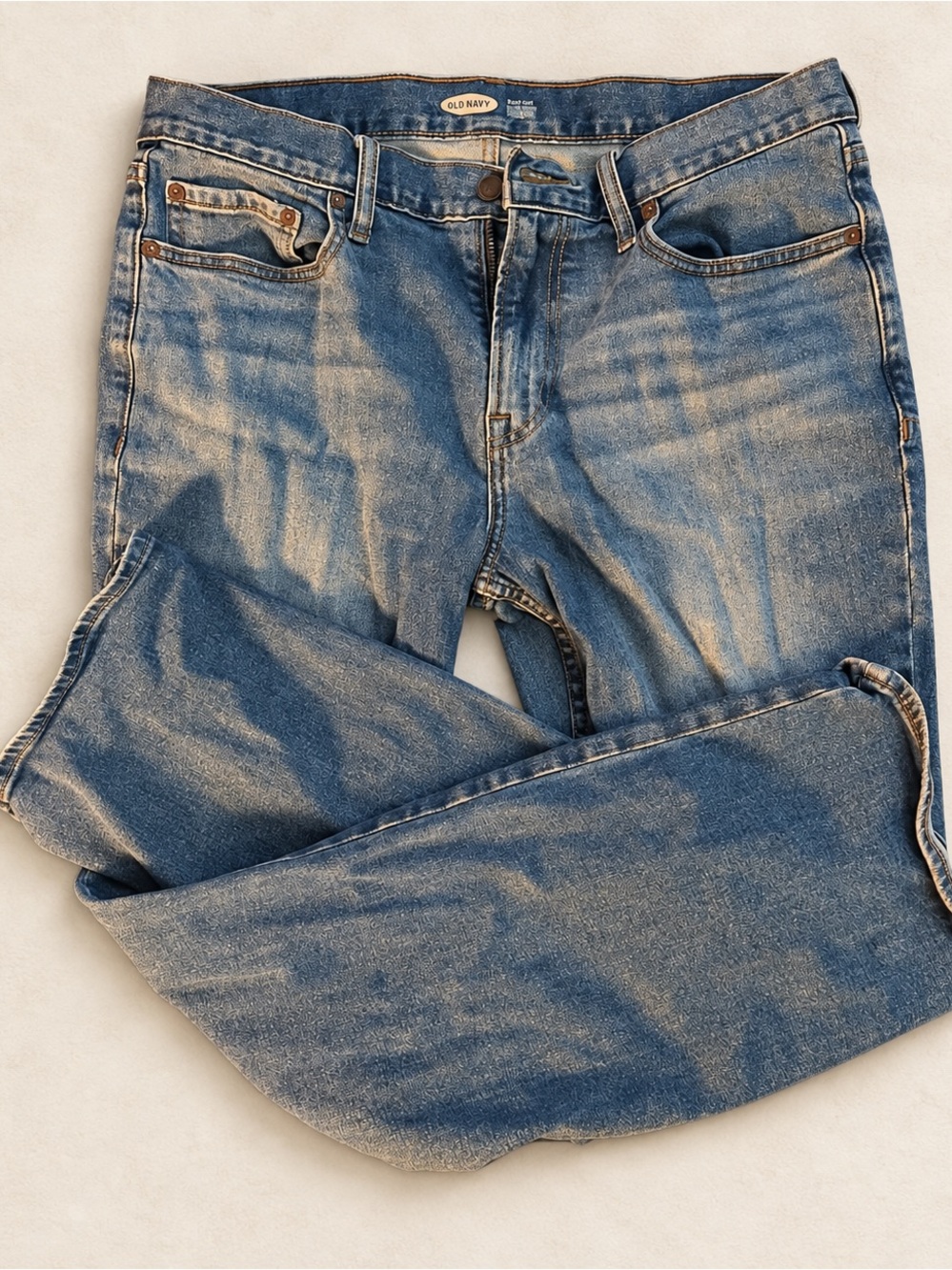 Old Navy Men’s Bootcut Jeans 34x32 Built-In Flex Medium Wash Stretch Denim